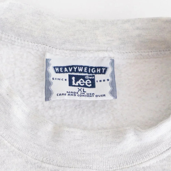 Vintage 90S Lee Heavyweight  Gray Put-In-Bay Airport Crew Neck Sweater XL - Picture 4 of 10